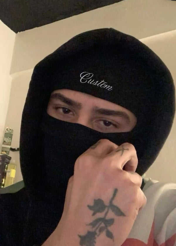 قناع لثام كتابة اسود