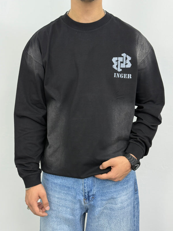 سويت شيرت BB اسود اوفر سايز